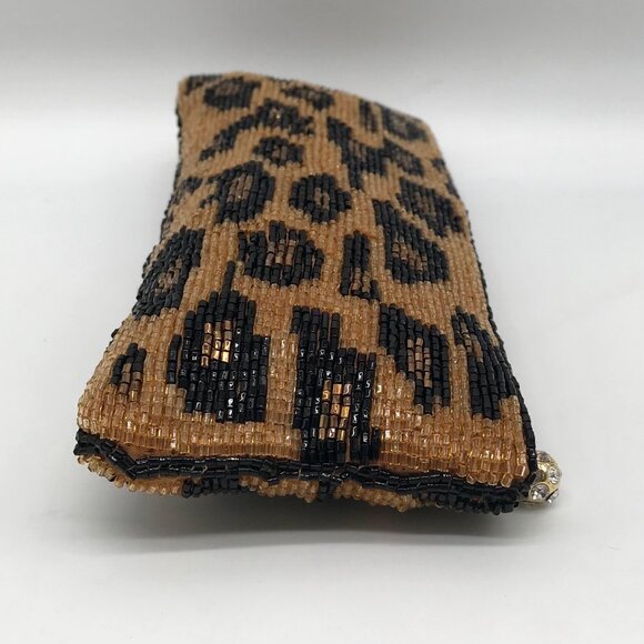 Neiman Marcus Leopard Beaded Satin Clutch - Picture 3 of 10